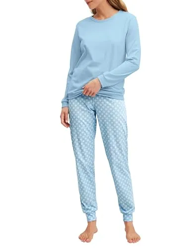 CALIDA Pyjama Lovely Nights Damen (2 tlg) - Genießen Sie erholsame Nächte mit dem LOVELY NIGHTS Pyjama. Hergestellt aus hochwertiger Baumwolle und in zeitlosem Design, sorgt er für höchsten Komfort und süße Träume.