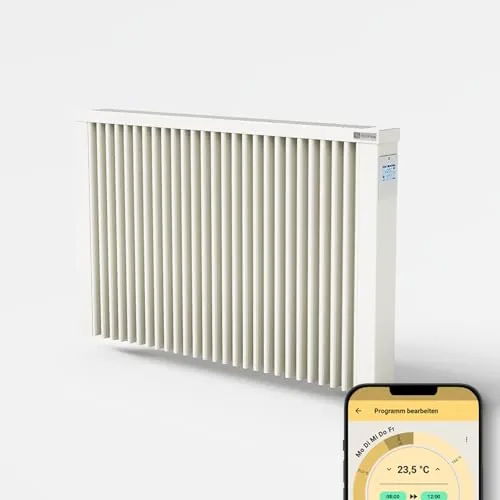 AeroFlow® Elektroheizung MIDI 1950 Watt - WLAN fähig mit App Steuerung - Heizkörper für Räume bis 30 m², programmierbar mit App-Steuerung und 30 Jahre Herstellergarantie - ideal für effizientes Heizen.