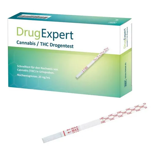 DrugExpert Cannabis / THC Drogentest 25 ng/ml Teststreifen Inhalt: 1 St