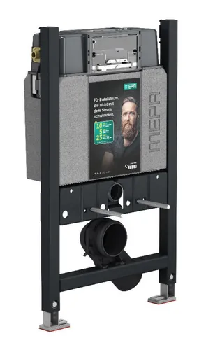 Mepa nextVIT Wand-WC-Element 511105 - Sanitärinstallation mit vormontiertem Montageelement für wandhängendes WC, ideal für Trockenbau und Massivwände, höhenverstellbar und mit stufenlos einstellbarer Spülmenge.