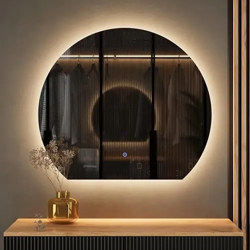Planetmöbel Dekospiegel AUBE - Dimmbar mit Touch-Schalter, 100x50cm - Der dekorative Wandspiegel AUBE vereint modernes Design mit dimmbarer LED-Beleuchtung. Ideal für Flur und Diele, sorgt er für harmonische Lichtverhältnisse und einfache Montage.