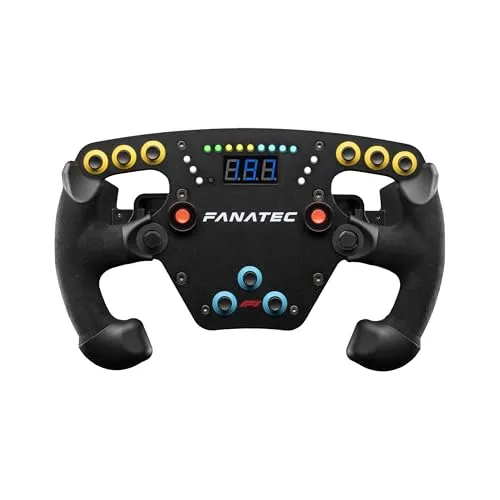 Fanatec Sim Racing ClubSport Lenkrad F1 Esports V2 – Offiziell lizenziertes Formel 1™-Produkt, Alcantara-Griffe, LED-Display, Magnetische Schaltwippen, Integrierte Vibrationsmotoren – PC