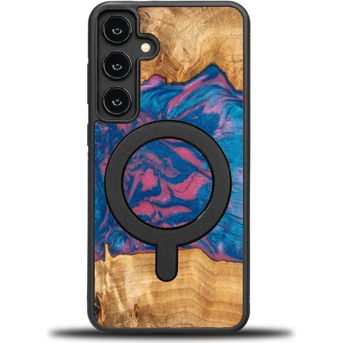 Bewood Unique MagSafe Vegas wood and resin case pink and blue (Samsung Galaxy S24+) (47572020)