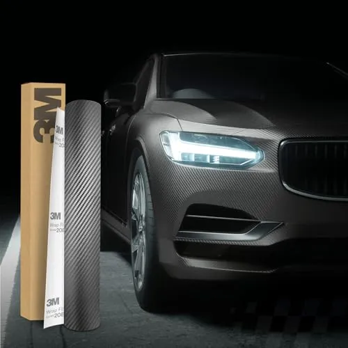 3M 2080 Car Wrapping Folie 30x152cm Selbstklebende Autofolie für Auto Motorrad Boot 3D Lackschutzfolie mit Luftkanälen zum Folieren (CFS201 Carbon Fiber Anthracite)