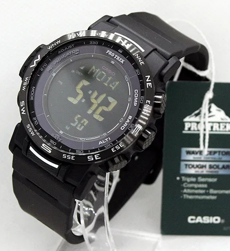 Casio Protrek PRW-35Y-1BER Herren Armbanduhr - Armbanduhr mit Solar Funk Technologie, digitaler Anzeige und Höhenmesser, ideal für Outdoor-Abenteuer und Sportler, wasserdicht bis 10 bar.