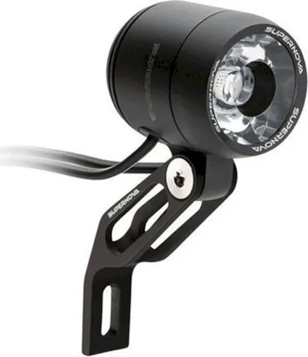 SUPERNOVA E-Bike LED Scheinwerfer V521s mit Bosch Power Connector - Hochwertige Fahrradbeleuchtung für E-Bikes, bietet eine Helligkeit von 5-21 V DC und sorgt für optimale Sichtbarkeit bei Nacht.