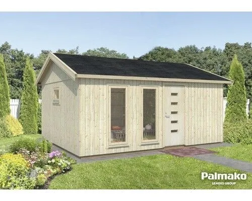 Gartenhaus Palmako Charlotte 492 x 595 cm - Geräumiges Holzhaus für Ihren Garten - Gartenhäuser, Geräteschuppen & Carports – mit Satteldach und robustem Holzmaterial, ideal für Stauraum und Freizeitgestaltung im Freien.
