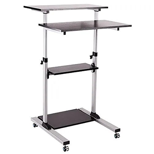 Höhenverstellbarer Stehtisch – Mobiler Computerschreibtisch für ergonomisches Arbeiten - Kompakter und ergonomischer Stehtisch! Einfache Höhenverstellung für mehr Komfort im Sitzen und Stehen, ideal für Büro, Messen oder Zuhause.