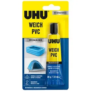 UHU Kunststoffkleber 46655, Weich PVC, 30g, Spezialkleber, extra stark, wasserfest