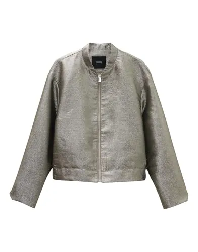 someday Damen Blazer Blouson NIRLONA - Loose Fit mit schimmernder Oberfläche in iced Gold, modern und nachhaltig für vielseitige Looks