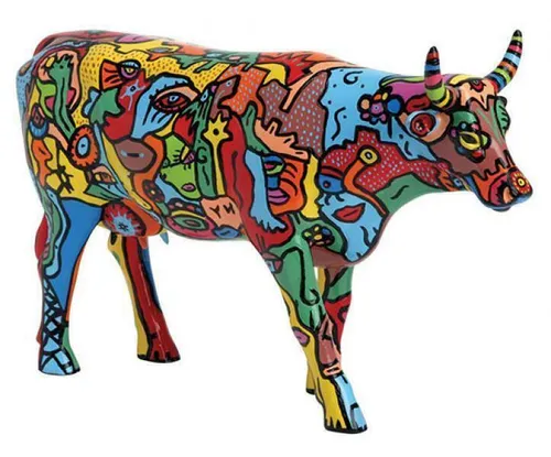 Moo York Celebration - Cowparade Large - 46358 - Aufstellfigur einer Kuh, handgefertigt und ein einzigartiger Blickfang für Ihr Zuhause oder Büro.