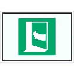 Tür öffnet durch Drücken auf der linken Seite Symbol Aufkleber A3 (297x420mm)