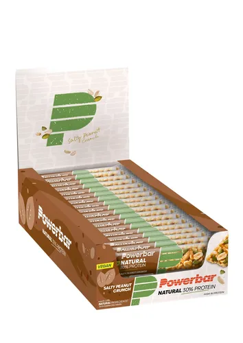 PowerBar Eiweissriegel Natural 30% Protein mit Salty Erdnüssen und Kürbiskernen - Energie-Riegel, aus natürlichen und veganen Zutaten, ideal für Sportler mit 30% Protein für optimale Regeneration und Genuss.