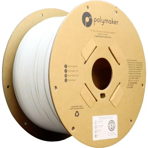 Polymaker PolyTerra PLA 3 kg - Cotton White - Zubehör für 3D-Drucker: Umweltfreundliches 3D-Druckfilament aus Biokunststoff mit überlegenen Druckeigenschaften und breitem Temperaturbereich von 190 bis 230 °C.