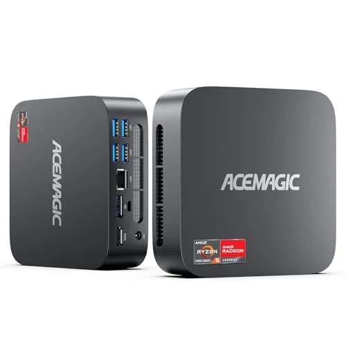ACEMAGIC Kron Mini K1 Mini PC, AMD Ryzen 5 7430U (Äquivalent zu 5850U, 6C/12T, Bis zu 4.3Ghz),16GB LPDDR4X 512GB M.2 SSD Windows 11 Pro Mini PC, Mini Computer with WiFi 6 | BT 5.2 | 4K UHD | Type-C