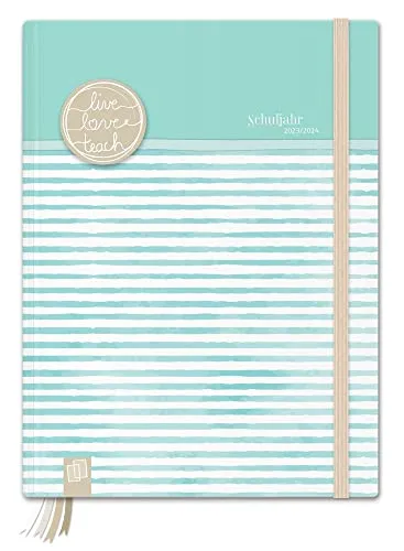 Mein Lehrerplaner - A5+ - Hardcover - Lehrerkalender für das Schuljahr 2023/2024 - Streifenmeer: Schulplaner für Lehrerinnen und Lehrer (live – love – teach)