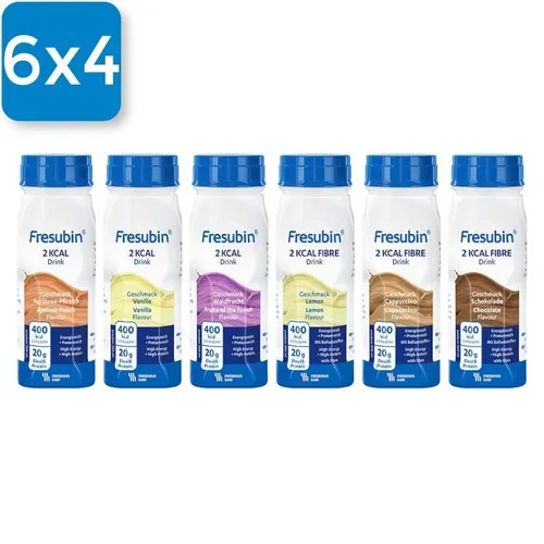 Fresubin 2 kcal Drink, Mischkarton mit 24 x 200 ml - Energieriegel & Getränke: Glutenfrei und wenig laktosehaltig, ideal für Gewichtszunahme und Mahlzeitersatz in köstlichen Geschmacksrichtungen.