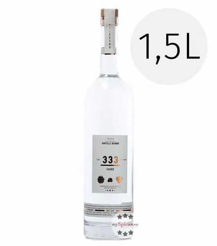 Prinz Hafele Brand 333 Beeren Cuvée 1,5 L - Genießen Sie diesen exquisiten Weinbrand aus drei ausgewählten Obstsorten, gereift im Hafele-Steingut. Ideal für besondere Anlässe oder als Geschenk – jetzt entdecken!