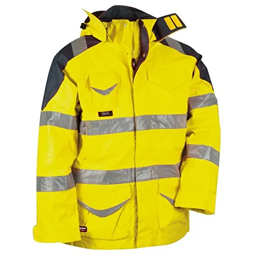 Warnschutz 4in1 Winterjacke "PROTECTION" - Gelb - Funktionsjacken: Hochsichtbare 4-in-1 Winterjacke mit abnehmbarer Innenjacke, ideal für kalte und dunkle Arbeitsbedingungen, nach EN ISO 20471 Klasse 3 zertifiziert.