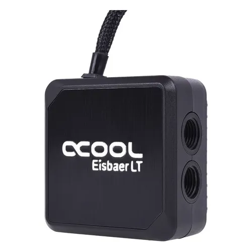 Alphacool 12886 Eisbaer LT (Solo) - Black Wasserkühlung CPU, hochwertige AiO mit integrierter Ceramic Pumpe und Kupferbodenplatte