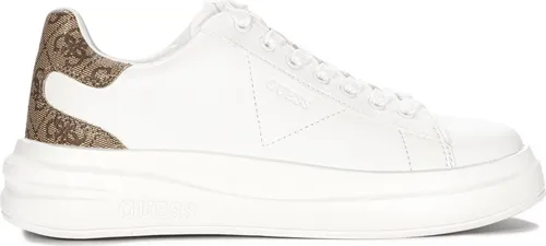 GUESS Damen Elbina Sneaker, Weiß, 41 EU - Damen-Sneaker aus echtem Leder mit runder Spitze und Schnürverschluss, perfekt für einen stylishen Alltagslook.
