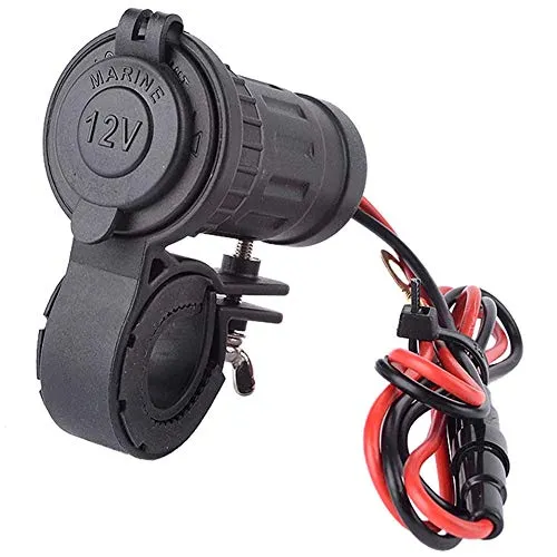 MMOBIEL Universal Wasserdicht Zigarettenanzünder 12V-24V 240W Halterung für Motorrad Lenker inkl 60cm Anschluss Kabel