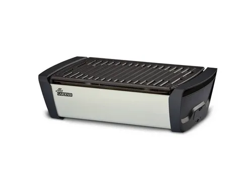 Mr. Gardener Tischgrill 1367 - Tischgrill für rauchfreies Grillen, ideal für Balkon und Garten, mit stufenlos regelbarem Lüfter und einfacher Reinigung durch herausnehmbare Teile.