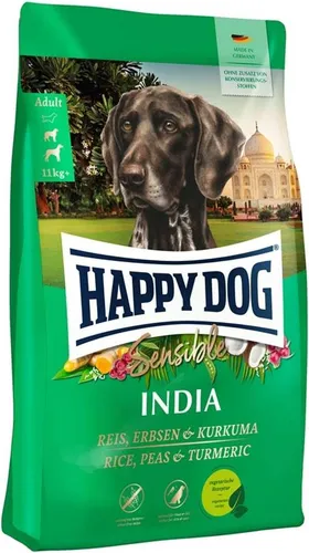 Happy Dog Sensible India - 4kg Hundefutter für Hunde - Alleinfuttermittel für ausgewachsene, normalaktive Hunde ab 11 kg, mit hochwertigen Zutaten für eine ausgewogene Ernährung.