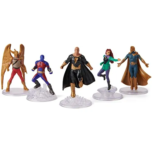 DC Comics, Black Adam Justice Society Set 5er-Pack, 5,1 cm Actionfiguren mit Ständer, Black Adam Movie Collectible Kids Toys, ab 3 Jahren