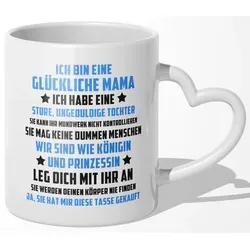 22Feels Tasse Mama Geschenk von Tochter Muttertag Geburtstag Mutter Weihnachten Frau, Keramik, Made In Germany, Spülmaschinenfest, Herzhenkel weiß