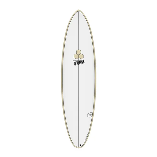 Surfboard CHANNEL ISLANDS X-lite M23 7.0 Sand Al Merrick - Mini Malibu Surfboard für Anfänger und Fortgeschrittene, bietet Stabilität und Kontrolle auf den Wellen. Ideal für entspannte Surf-Tage.