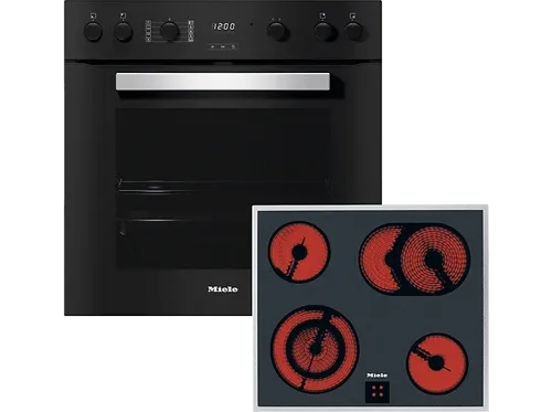 MIELE TwinSet Comfort H 2455 EP ACTIVE + KM 6003 LPT - Einbauherdset mit 76 l Garraum, Pyrolyse-Reinigung und flexiblen Kochzonen für komfortables Kochen und minimalen Reinigungsaufwand.