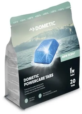 Dometic Powercare Tabs 20 Stück - Effektive Reinigung für Ihr Zelt - Zubehör für Zelte, sorgt für saubere Abwässer und geruchsfreie Nutzung, ideal für Camping und Outdoor-Aktivitäten.