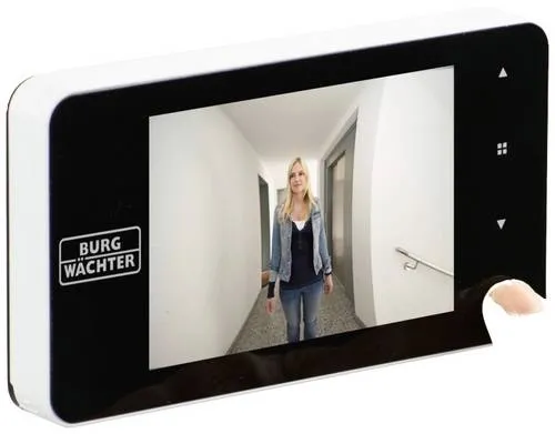Burg Wächter Door eGuard DG 8200W - Türspion mit 10,16 cm TFT-Display und integrierter Türklingelfunktion, ideal für Sicherheitsbewusste. Speichert bis zu 25 Bilder und erweiterbar mit Micro SD-Karte.