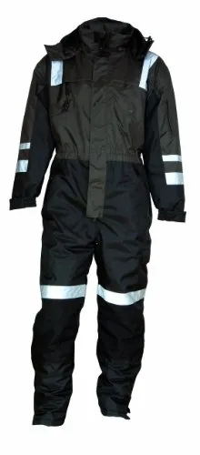 Thermooverall - Wasserdichter und atmungsaktiver Winteroverall in Dunkelgrau/Schwarz, Gr.M - Arbeitskleidung & Uniformen, ideal für kalte Witterung mit doppelter Wetterschutzleiste und Cordura Knieverstärkung für höchste Strapazierfähigkeit.