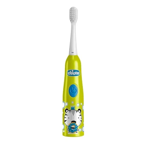 Chicco Elektrische Zahnbürste für Babys, mit weichen Borsten, geeignet für Kinder ab 3 Jahren, weicher Vibrationskopf, schonend für Zahnschmelz und empfindliches Zahnfleisch
