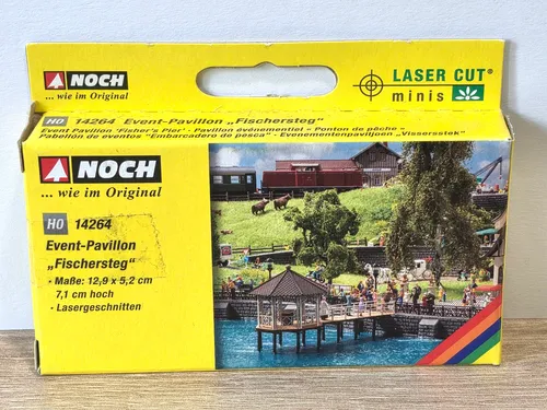 NOCH 14264 H0 Event-Pavillon Fischersteg - Modelleisenbahn-Gebäude, detailreich und perfekt für Dioramen ab 15 Jahren