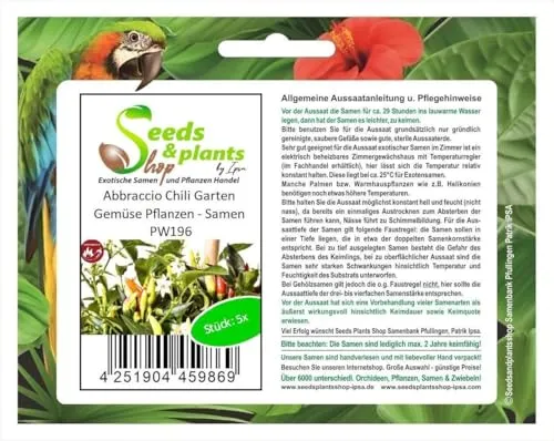 Stk - 5x Abbraccio Chili Garten Gemüse Pflanzen - Samen PW196 - Seeds & Plants Shop by Ipsa