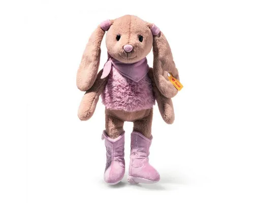Steiff Cowgirl Hase Hoppie 32cm mit Stiefel rosa - Lustiges Plüschtier in beige mit 32 cm, ideal zum Kuscheln und Spielen. Perfekt für kleine Abenteurer und Cowgirl-Fans!