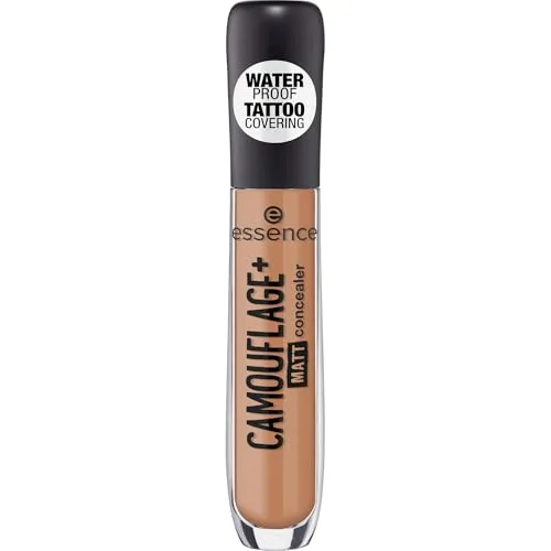 essence cosmetics CAMOUFLAGE+ MATT concealer, Abdeckstift, Nr. 70 dark caramel, nude, mattierend, matt, vegan, ölfrei, wasserfest (5ml)