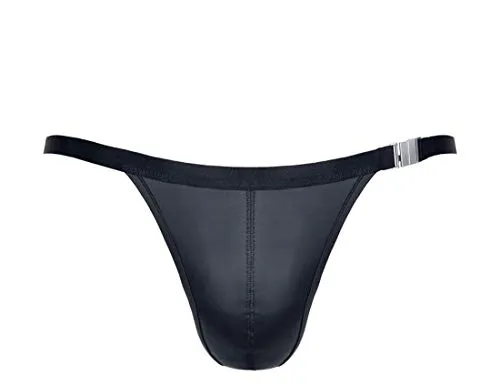 Regnes Fetish Planet Herren String schwarz aus mattem Wetlook Material dehnbar mit seitlicher Öffnung XXL