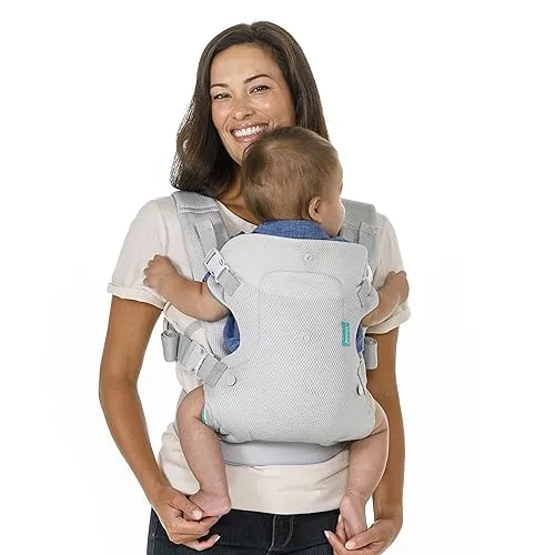 Infantino Atmungsaktive Flip Convertible 4-in-1 Babytrage - Babytragetücher - Ergonomische 4-in-1 Babytrage aus atmungsaktivem Material, ideal für Komfort und Unterstützung in jeder Trageposition.