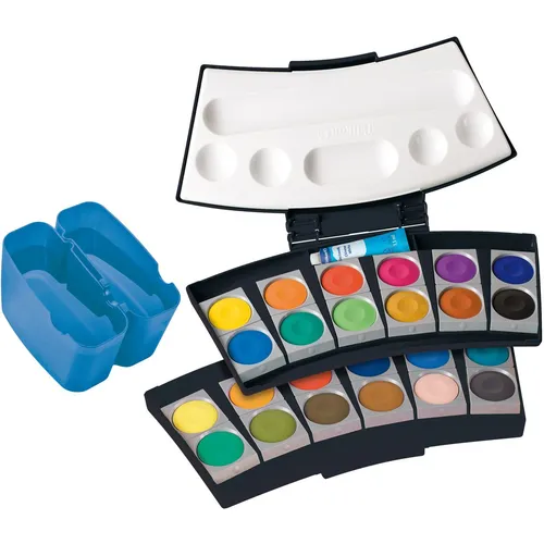Pelikan Deckfarbkasten ProColor 735 - 24 Farben - Schreibutensilien mit 24 leuchtenden Farben, ideal für kreative Projekte und Malspaß für Kinder und Erwachsene.