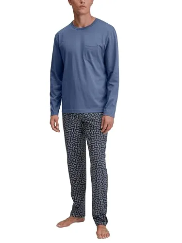 CALIDA Relax Imprint Pyjama für Herren - Bequemer Herrenpyjama aus 100% Baumwolle, pflegeleicht und langlebig. Genieße hohen Tragekomfort durch elastisches Material und perfekten Sitz.