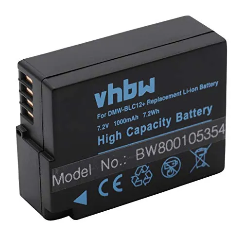 vhbw 1x Akku kompatibel mit Panasonic Lumix DMC-GX8KBODY Kamera Digicam DSLR (1000mAh, 7,2V, Li-Ion)