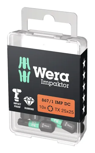 Wera Bit-Sortiment Bit-Box Impaktor 1/4" DIN 3126 C6,3 T25 x 25 mm 10er Pack - 5157625001