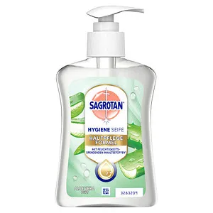 SAGROTAN® HYGIENE Flüssigseife 250 ml - Antibakterielle Flüssigseife mit Aloe Vera-Duft, sorgt für hygienische Frische und sanftes Hautgefühl – ideal für Büros und öffentliche Einrichtungen.