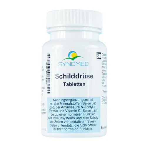 Schilddrüse Tabletten 60 g - Unterstützen Sie Ihre Schilddrüse - Arzneimittel zur Unterstützung der Schilddrüsenfunktion, ideal für mehr Wohlbefinden und Vitalität.
