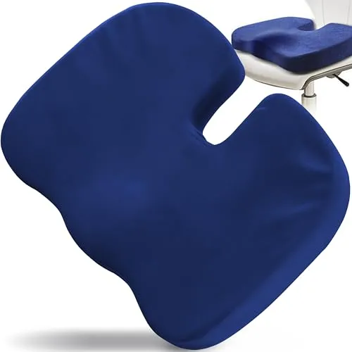 Orthopädisches Sitzkissen Memory Foam für Büro & Auto - Blau - Ergonomisches Sitzkissen aus Memory-Schaum für optimalen Sitzkomfort. Ideal für Büro und Auto, unterstützt die richtige Haltung und sorgt für angenehmes Sitzen ohne Beschwerden.