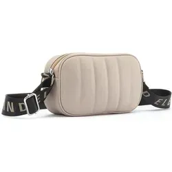 Umhängetasche ELBSAND "Minibag", Damen, Gr. B/H/T: 20,5cm x 12cm x 6cm, beige (sand), Polyester, unifarben, clean, Taschen, Handtasche mit Steppung, Crossbody Bag VEGAN